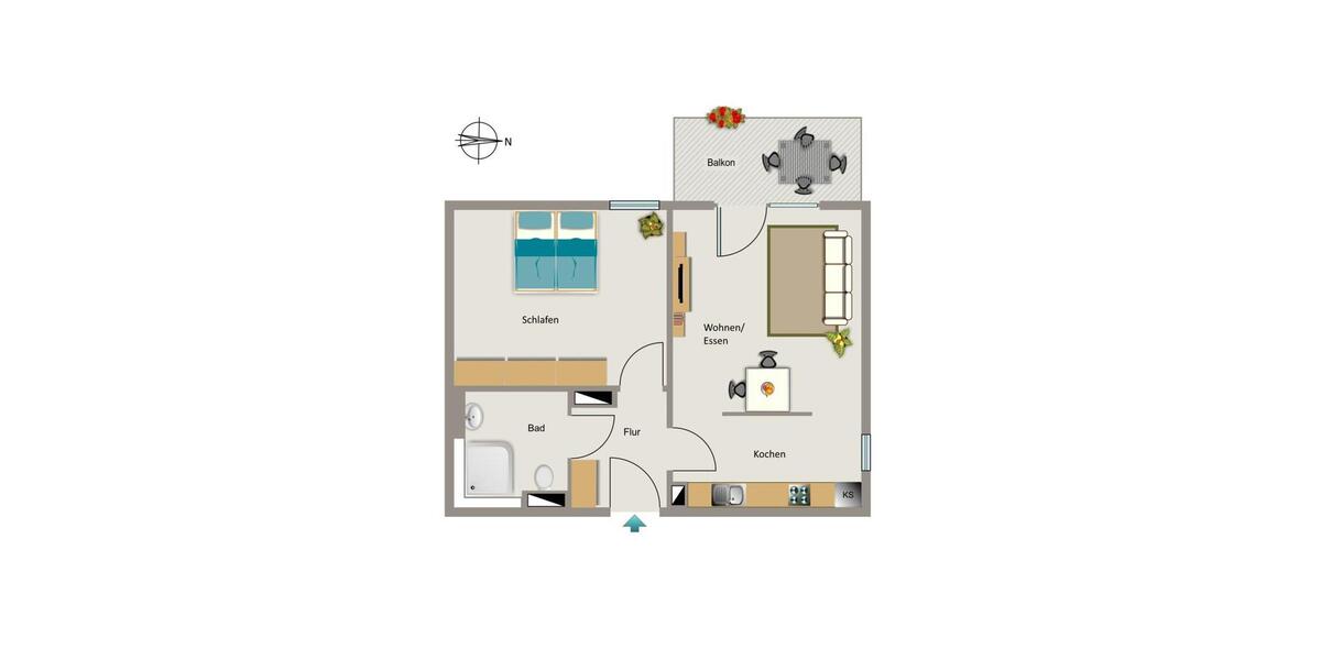 Etagenwohnung Lünen Brambauer - 2 Zimmer, 49 m&sup2;, 558&euro; | Angebot:26554676